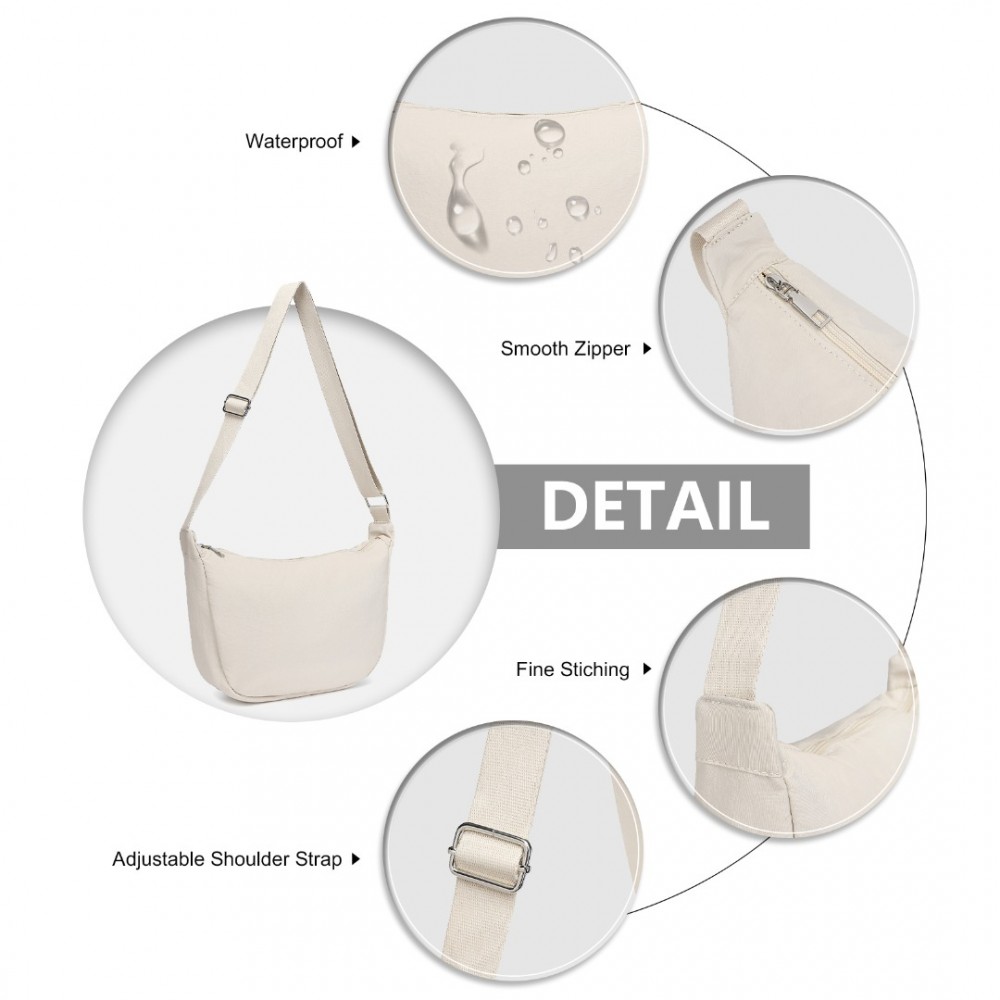 Miss Lulu Minimalistická vodeodolná crossbody kabelka S2415 - béžová-BG-(6)-1000x1000